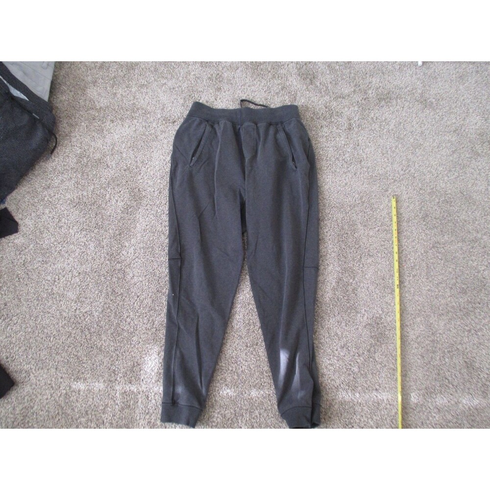lululemon jogger sweatpants mens SZ M grey cuffed tapper drawstrings heavy